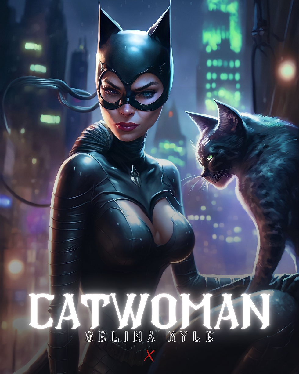 Catwoman Selina Kyle DC Artwork | Superhero modern art Mind Maestro AI