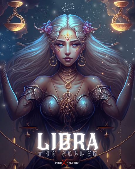 LIBRA The Scales | Zodiac artwork | Star Sign Art | Astrology Art | Mind Maestro AI