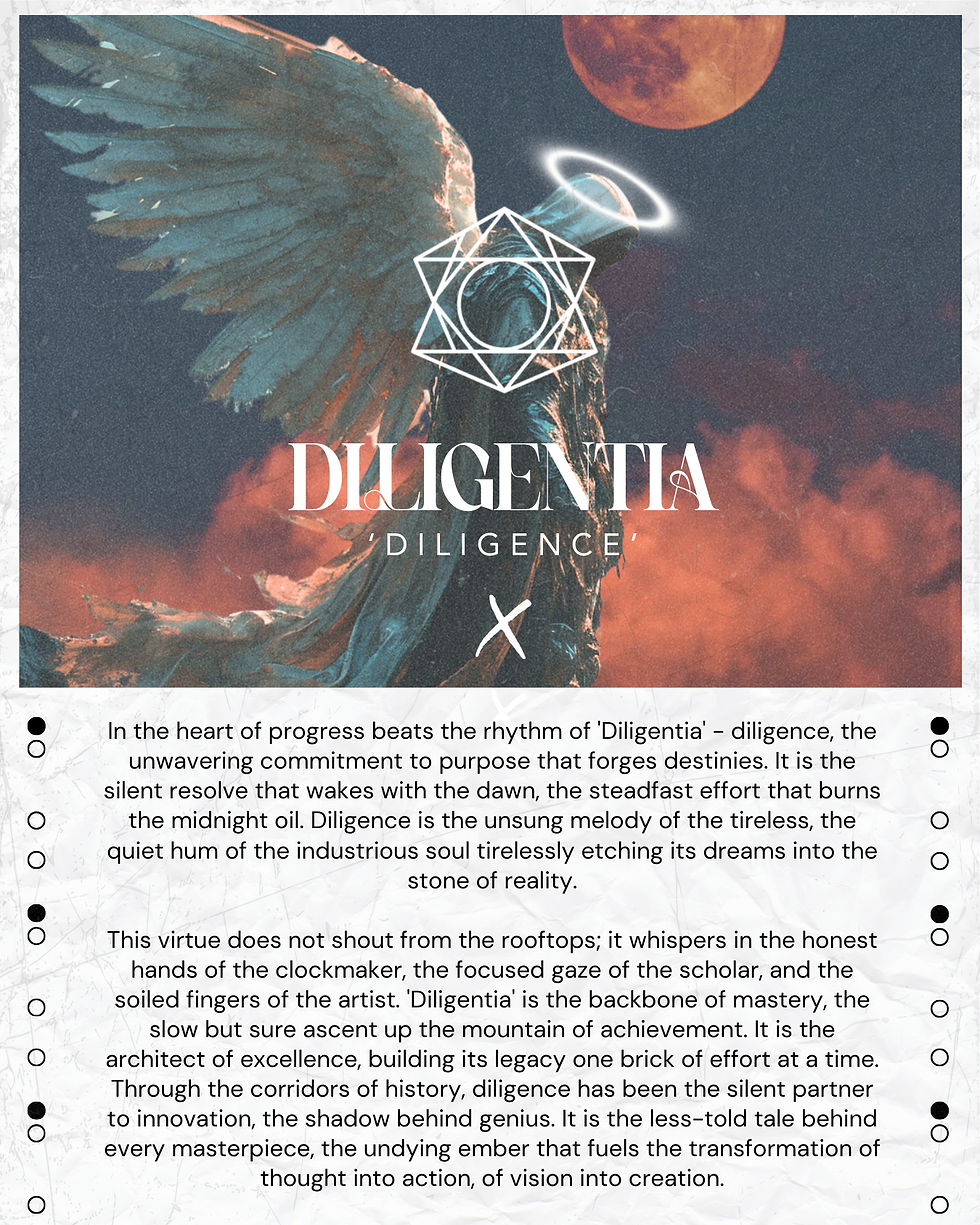 angel art, diligence in art, contemporary angel artwork, virtue representation, spiritual art, angelic diligence, modern angel paintings, inspirational angel imagery, virtue-focused art, "Diligenta" artwork, angelic symbol of hard work