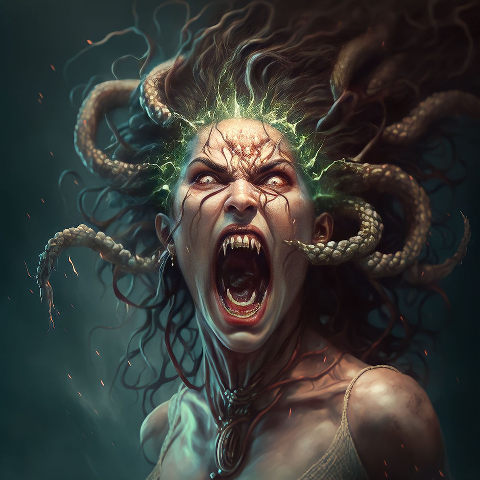 Medusa Art | The Gorgon | Greek Mythology Art | Greek Gods and Goddesses Artwork | Mind Maestro AI Art