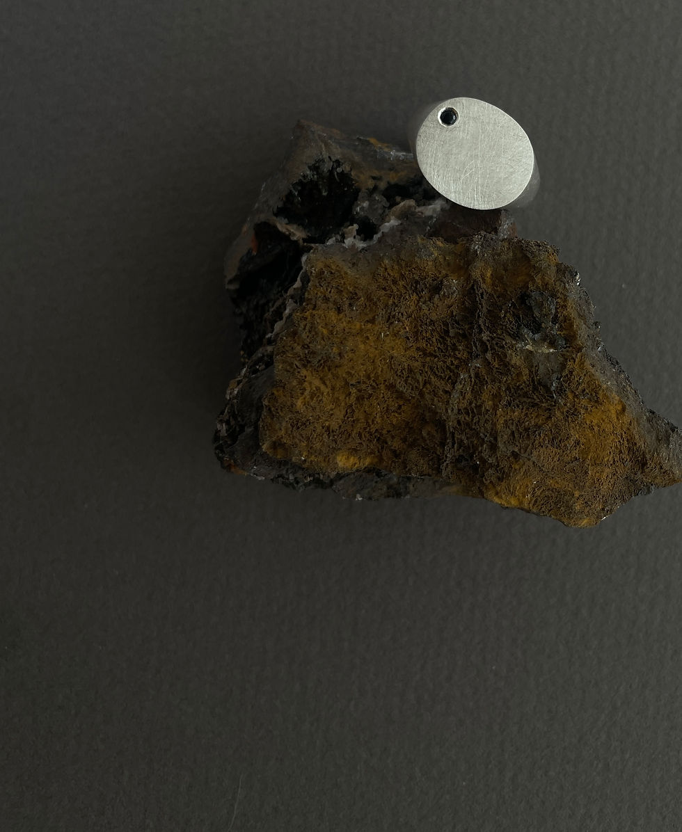 Bague argent chevalière zircon noir Stanka Mila