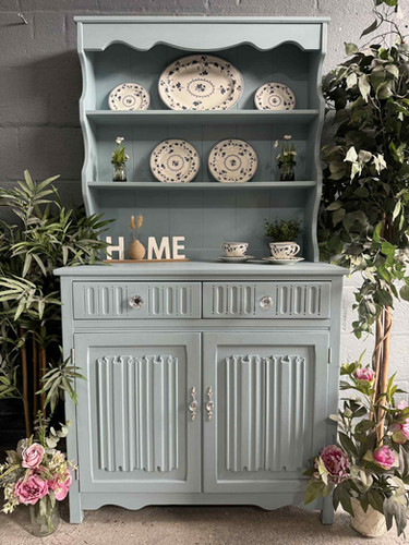 Lovely professionally upcycled painted vintage Welsh dresser blue