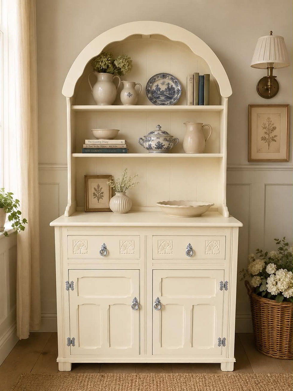 Thumbnail:  Vintage small Dutch dresser plate rack storage unit ready for upcycle