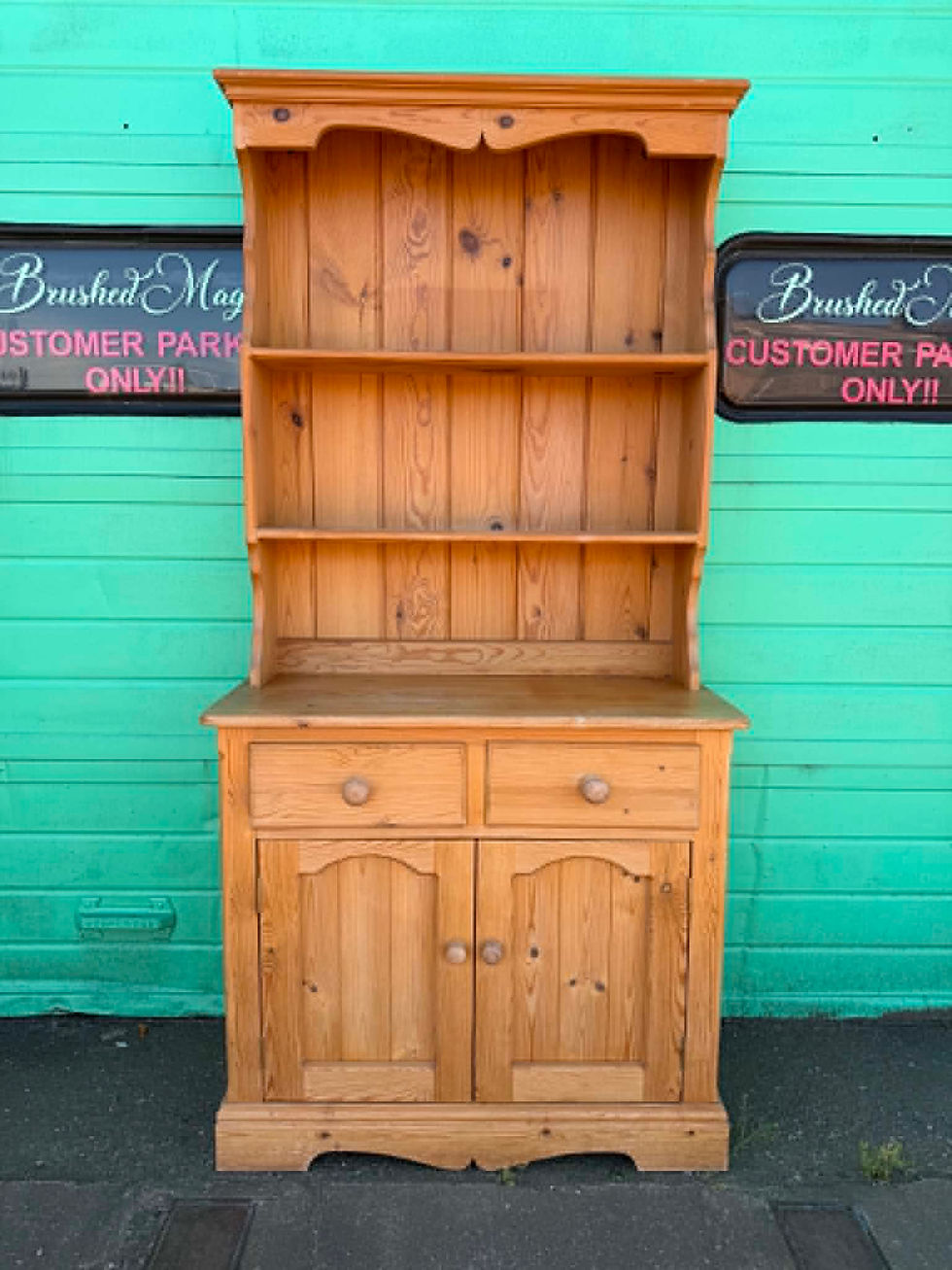 Thumbnail: Pine small Welsh dresser plate rack storage unit ready for upcycled