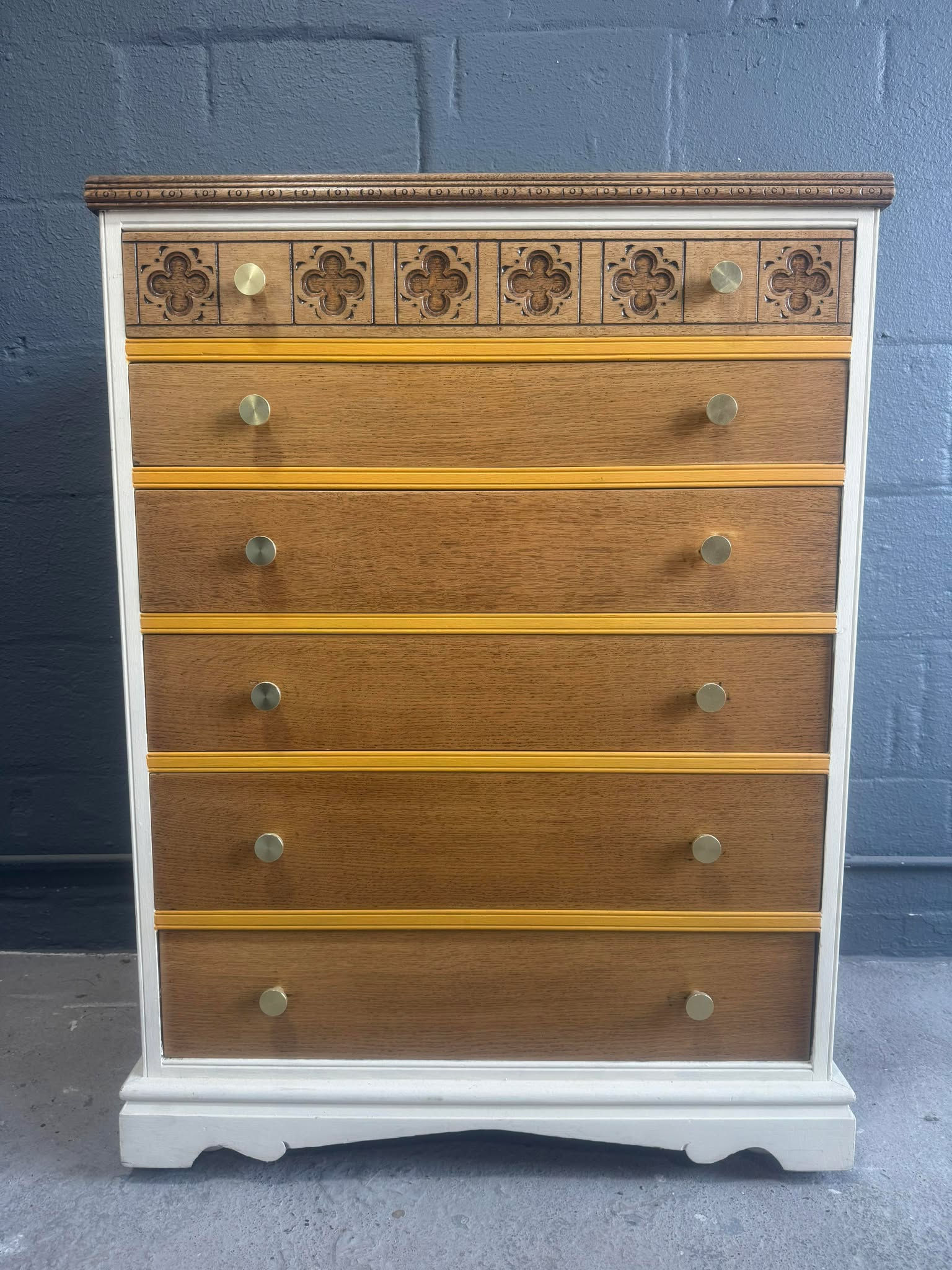QUALITY solid wood vintage chest of drawers old charm style