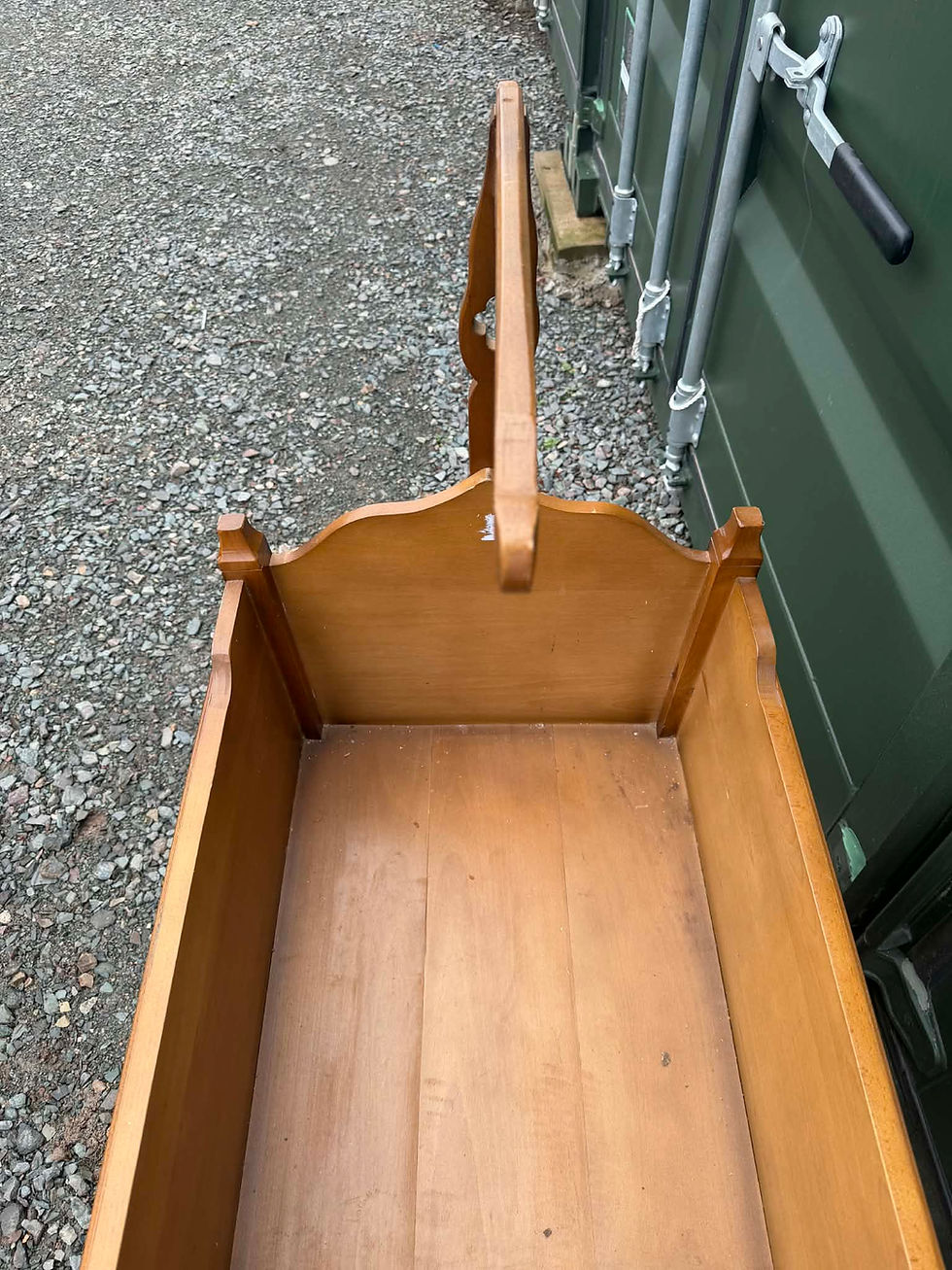 Thumbnail: Lovely vintage wooden baby Cradle/crib/cot available custom painted