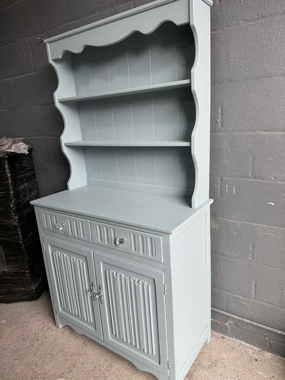 Thumbnail:  Lovely professionally upcycled painted vintage Welsh dresser blue