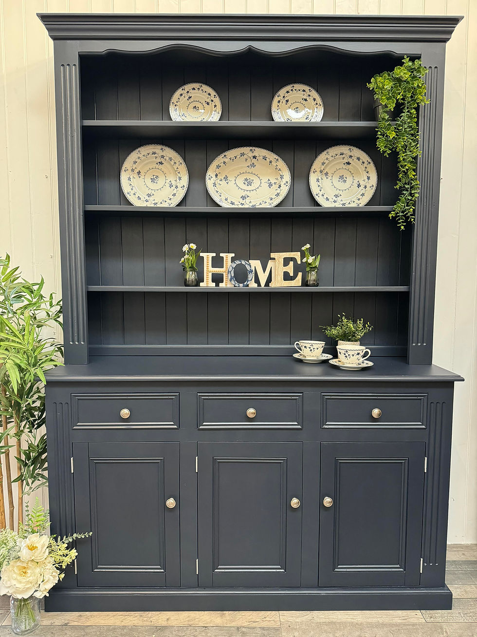 Thumbnail: Custom painted upcycled Pine country farmhouse large 3 DOOR Welsh Dresser