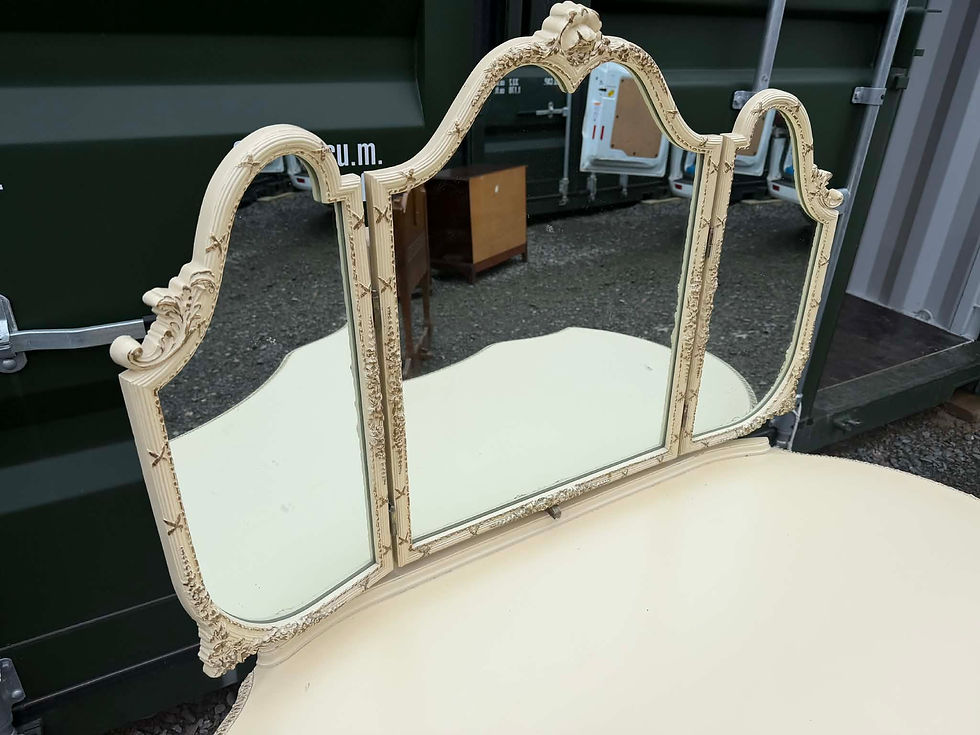 Thumbnail: French style dressing table with triple mirror and stool ready to upcycle