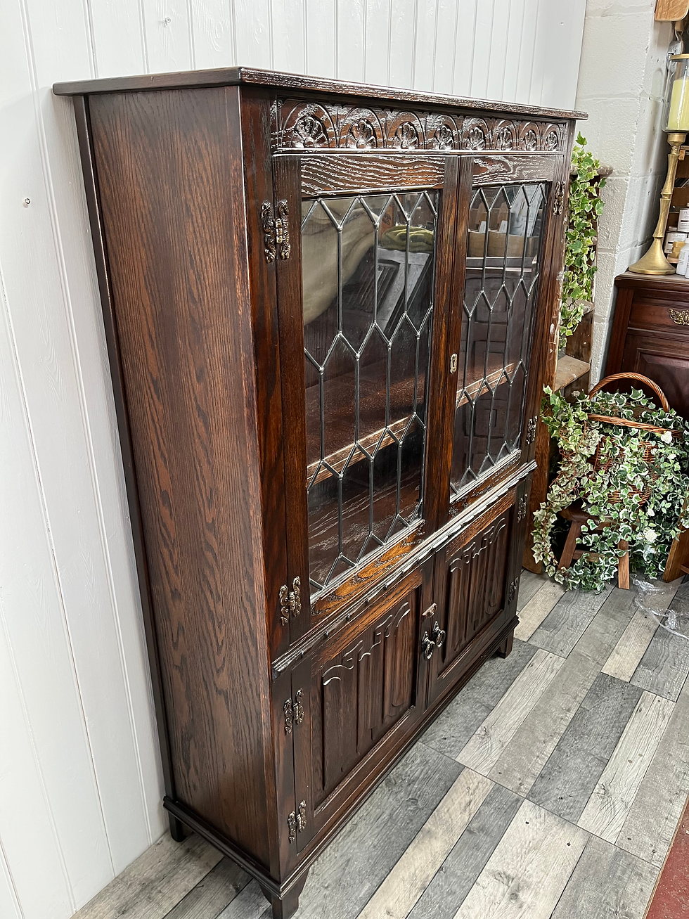 Thumbnail: Vintage old charm glass display bookcase custom painted in any colour
