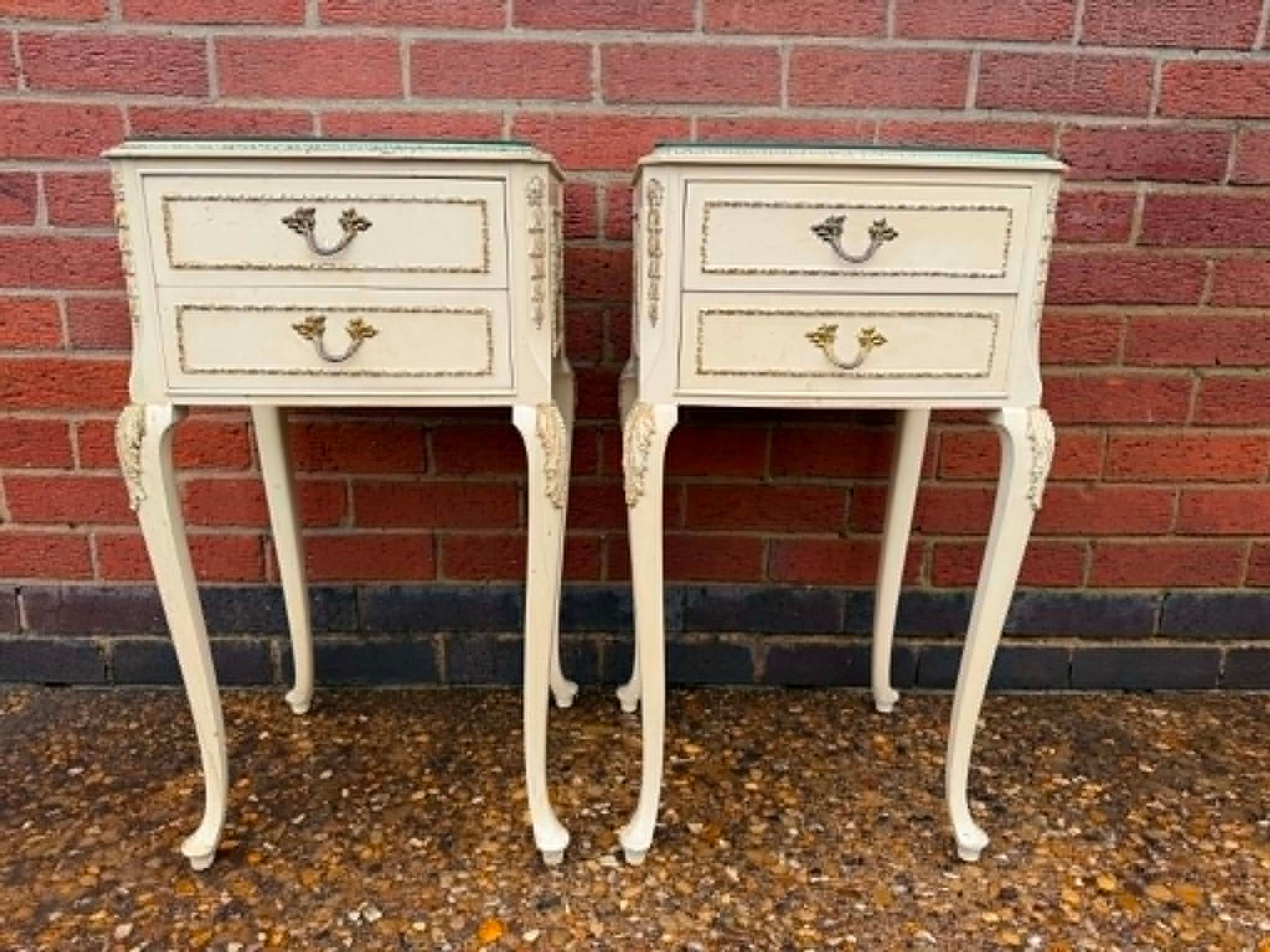 Pair of french style bedside tables/drawers ready to upcycle