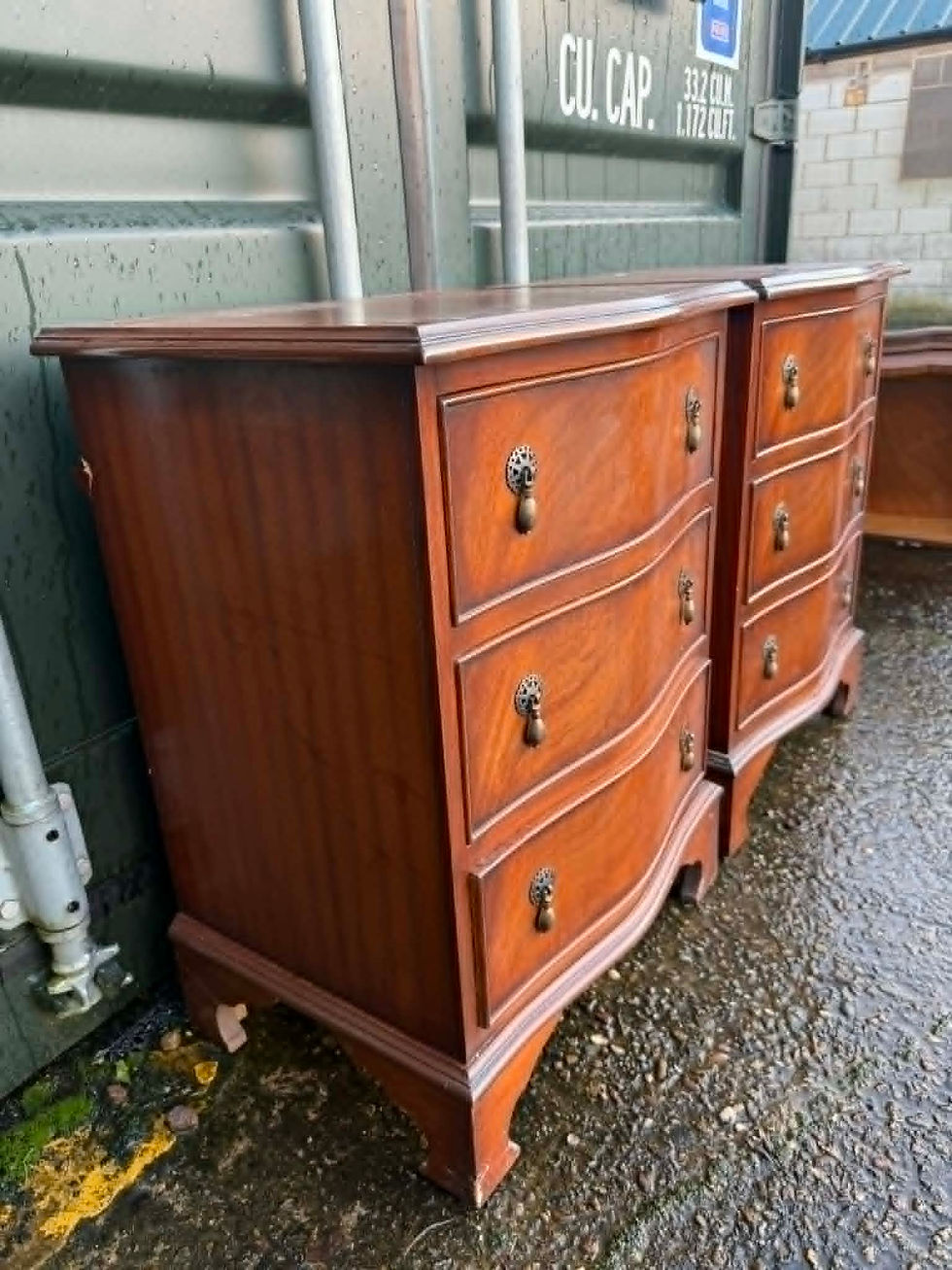 Thumbnail: Pair of heavy duty vintage bedside drawers ready to have upcycled
