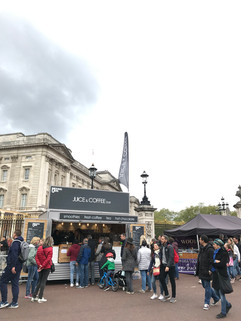 London Marathon outside Buckingham Palace
