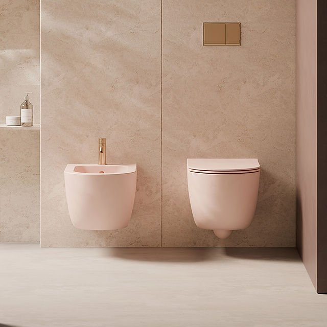 ALICE FORM Toilet Wall Hung in Rose Matte