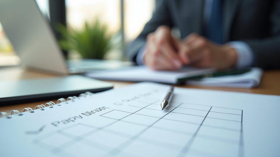 Close-up view of a checklist and pen on a table during moving planning