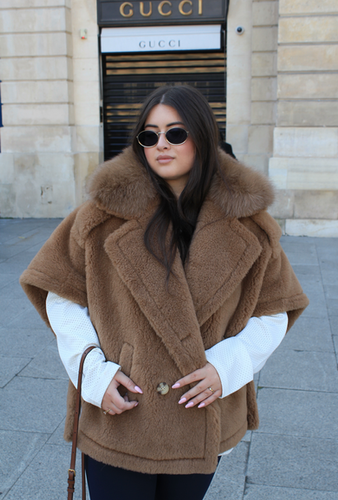 Teddy fox fur poncho | Furs by Romy