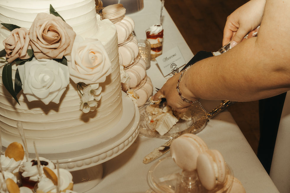 Close-up of wedding cake from Allison’s Petite Pastries