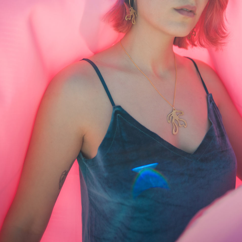 Thumbnail: Large Brass Flower Necklace