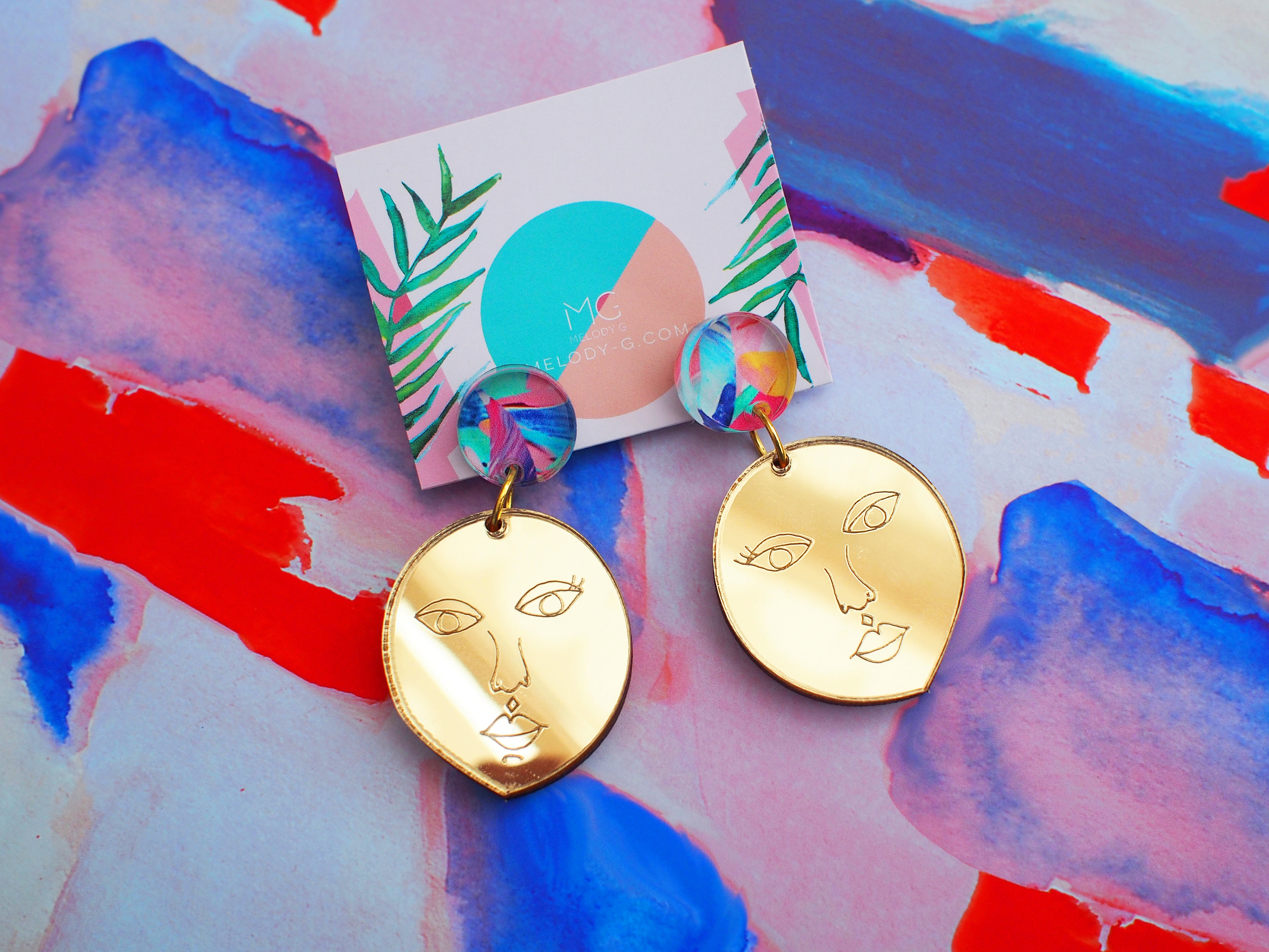 Gold Mirror Lady Earrings