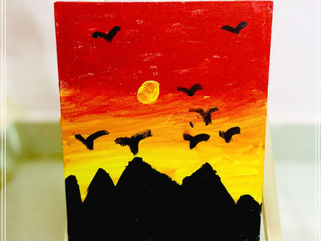 My 5 years old son amazed me with his painting!