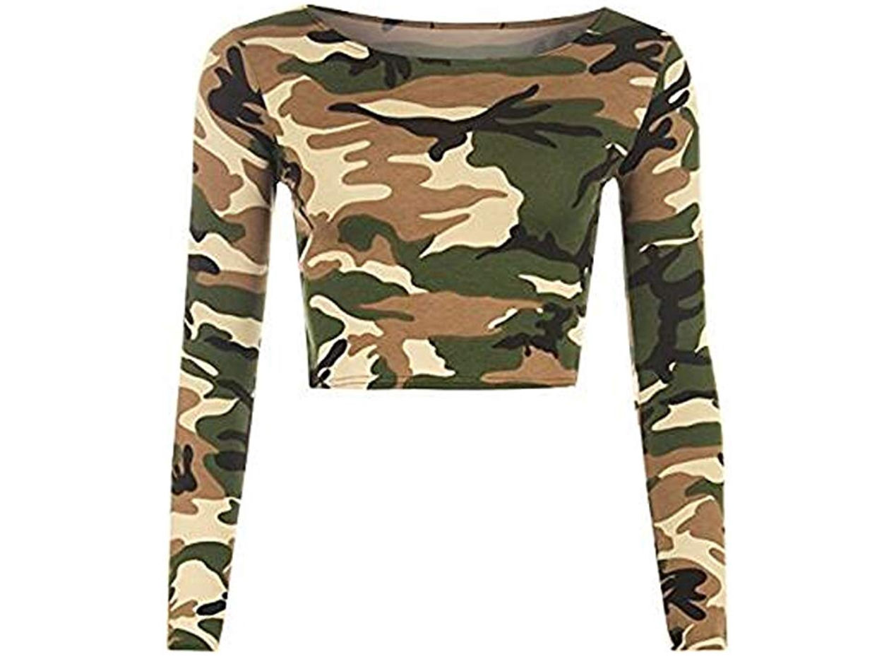 Camouflage Print Stylish Stand Out Crop Tops