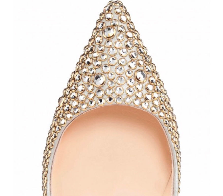 Thumbnail: Christian Louboutin Pigalle Strass 120mm Special Occasion Gold