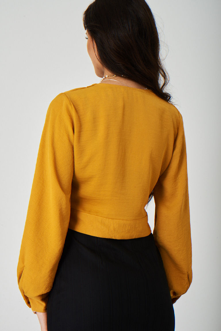 Thumbnail: Crop Top with Balloon Sleeve Ex Brand