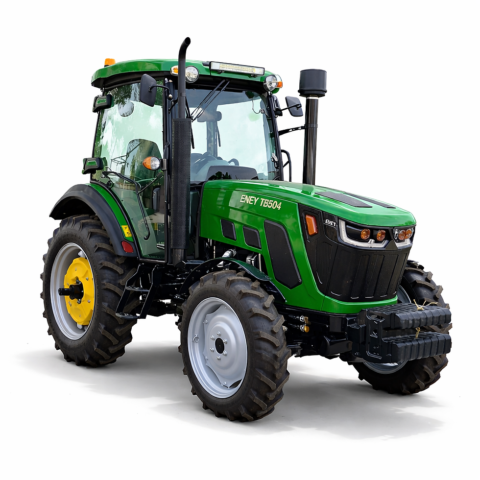 Трактор ENEY TB504 зеленого кольору, вигляд збоку на білому фоні