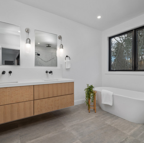 Interior Design inspiration using Pantone Color of the Year Cloud Dancer - Boston Modern Design