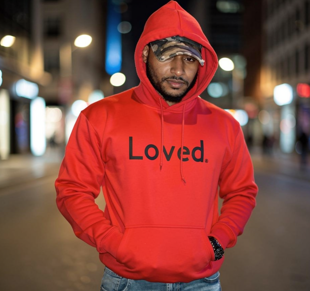 Black on Red "Loved." Hoodie