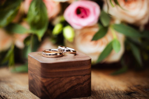 Gepersonaliseerde houten ringendoosje op maat