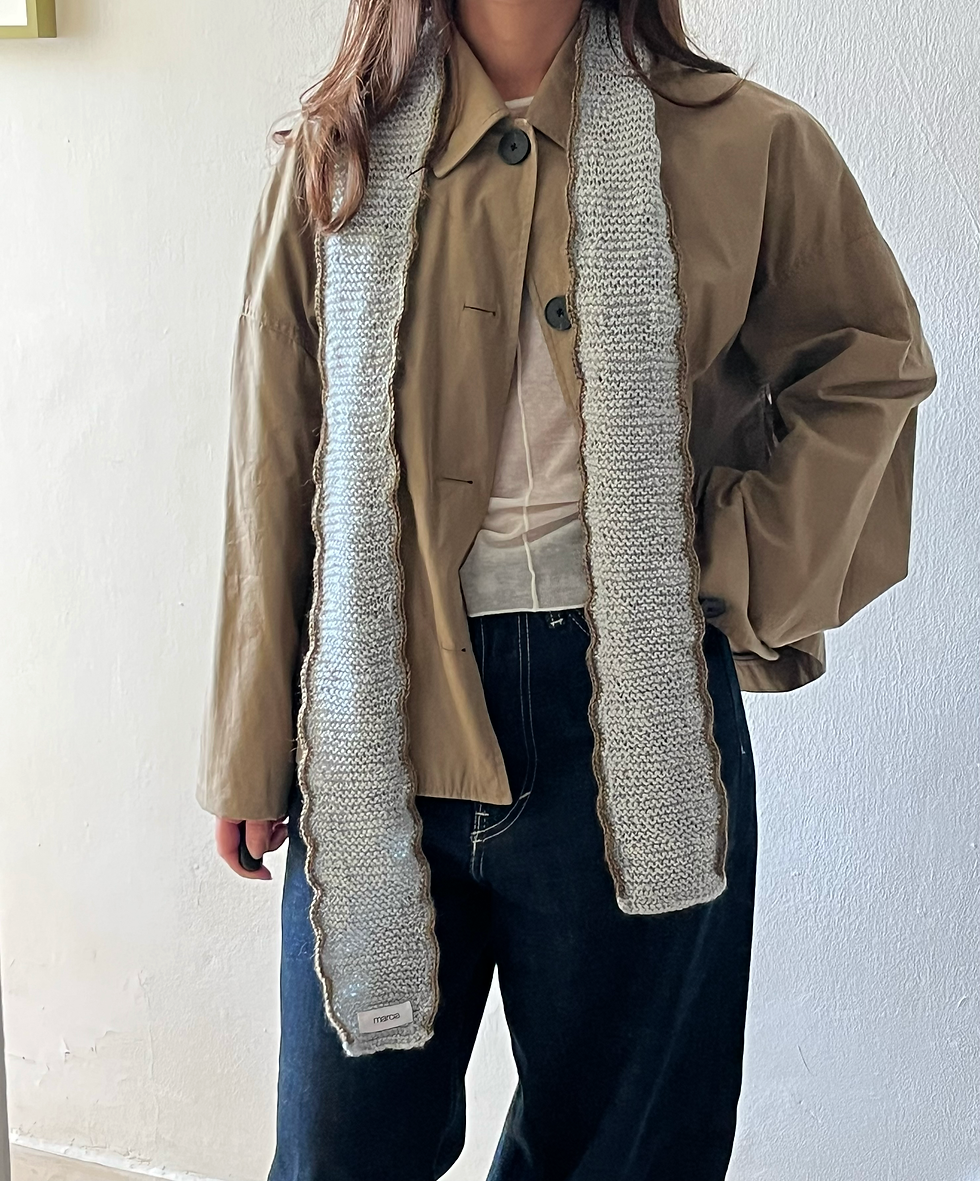 Thumbnail: Dusty Blue Ripple Scarf