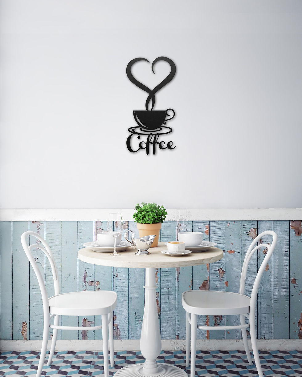 Coffee Heart Metal Wall Art