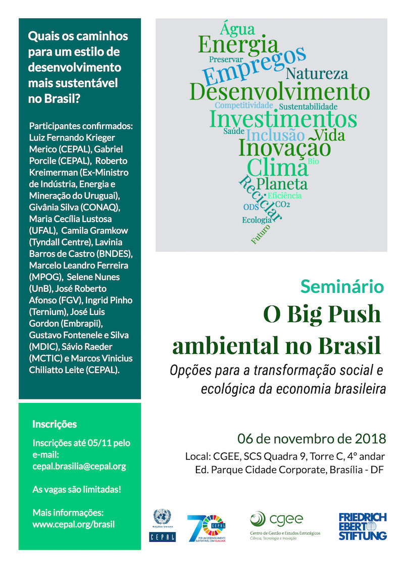 Seminário O Big Push ambiental no Brasil: Opções para a transformação social e ecológica da economia brasileira - Blog da Selene