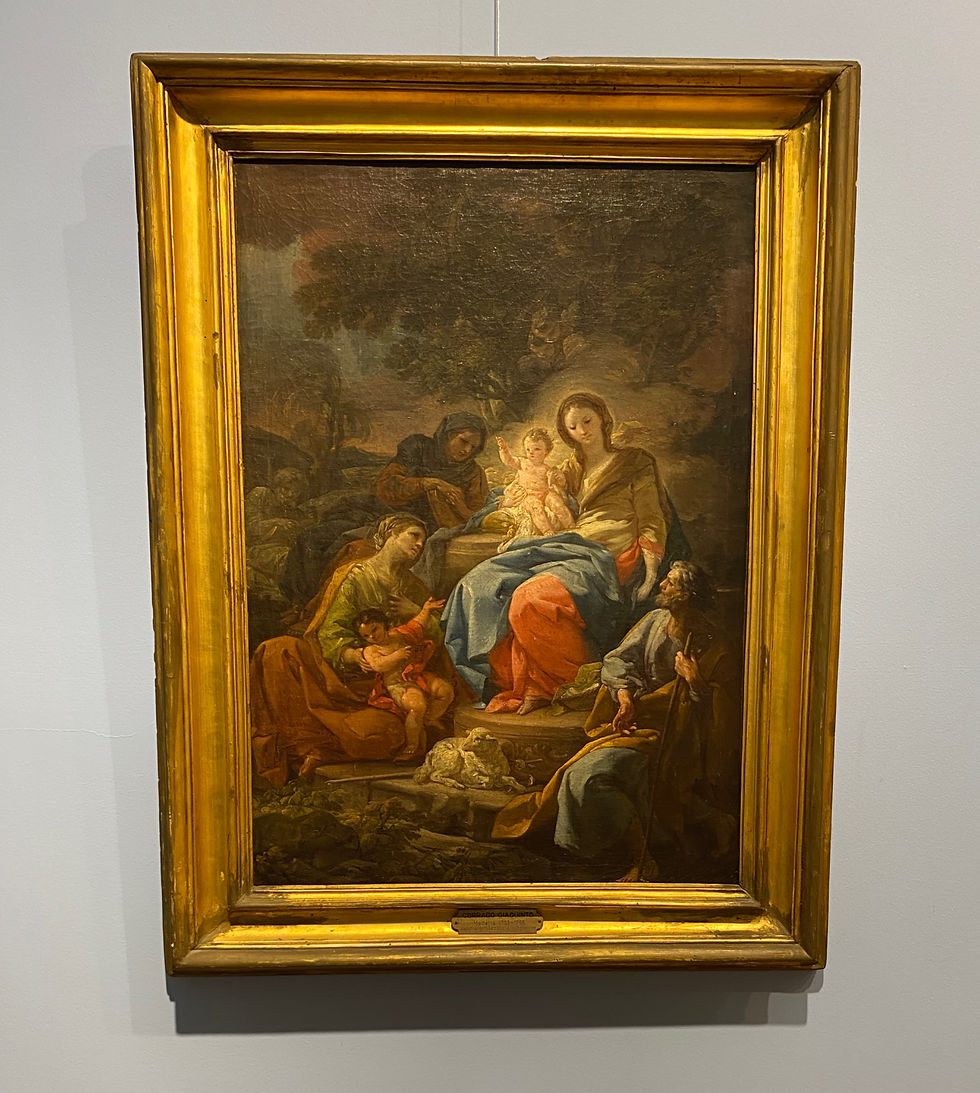 sacra famiglia con sant'elisabetta, san giovannino, sant'anna e san gioacchino, corrado giaquinto, pinacoteca corrado giaquinto bari
