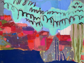 La Feria, Mixed media on canvas, 2023 painting by Amelia Opalinska