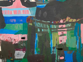 Grasslands, Mixed media on canvas, 2023 painting by Amelia Opalinska