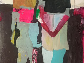 Stand By Me, Mixed media on canvas, 2023 painting by Amelia Opalinska