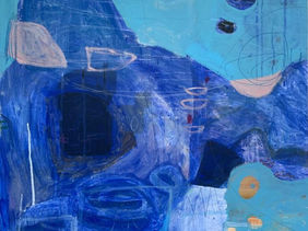 Ebbs and Flows, Mixed media on canvas, 2022 painting by Amelia Opalinska