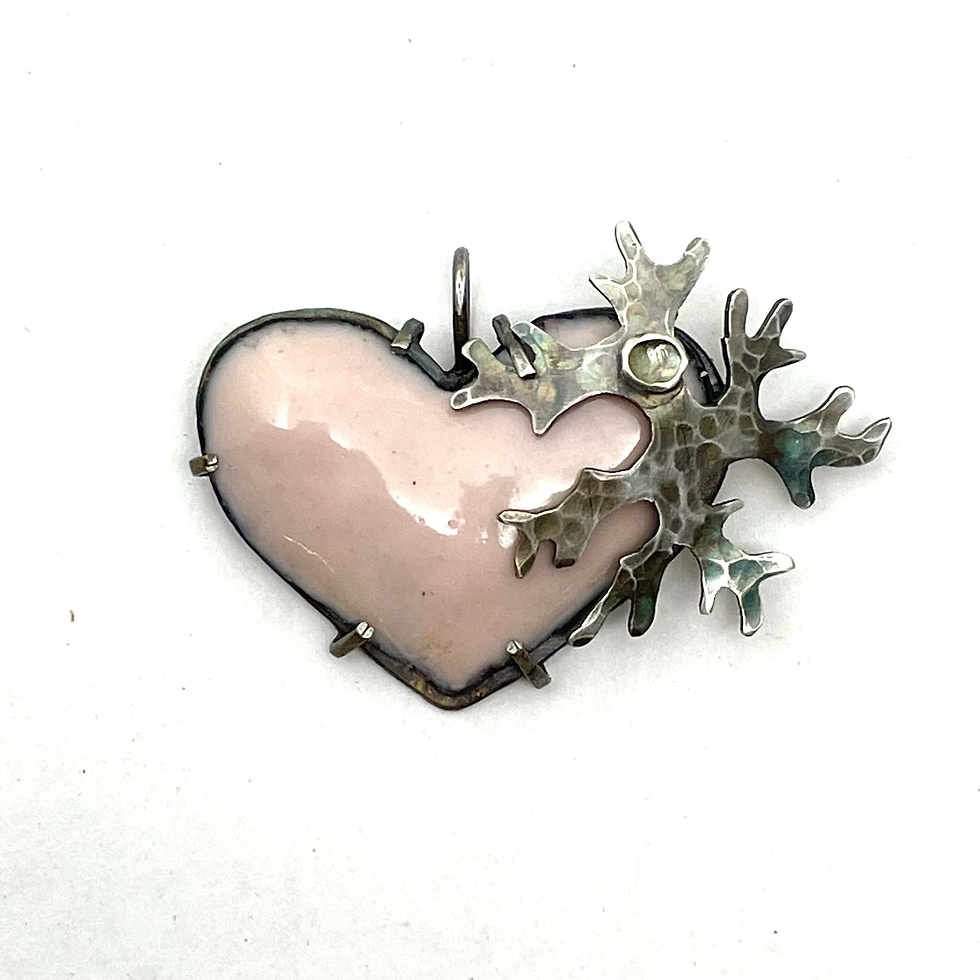 Thumbnail: Pink Lichen Heart Pendant