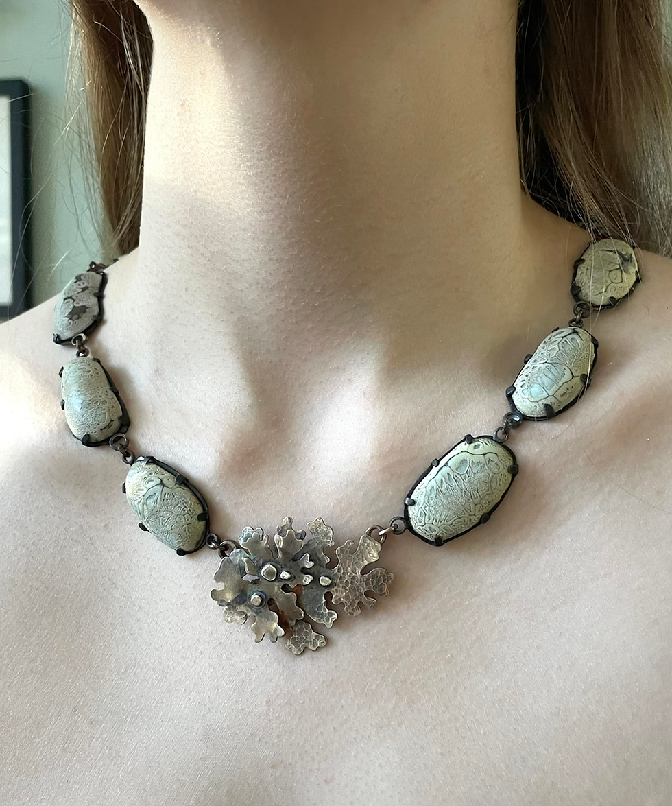 Thumbnail: Blue Rocks and Lichen Necklace