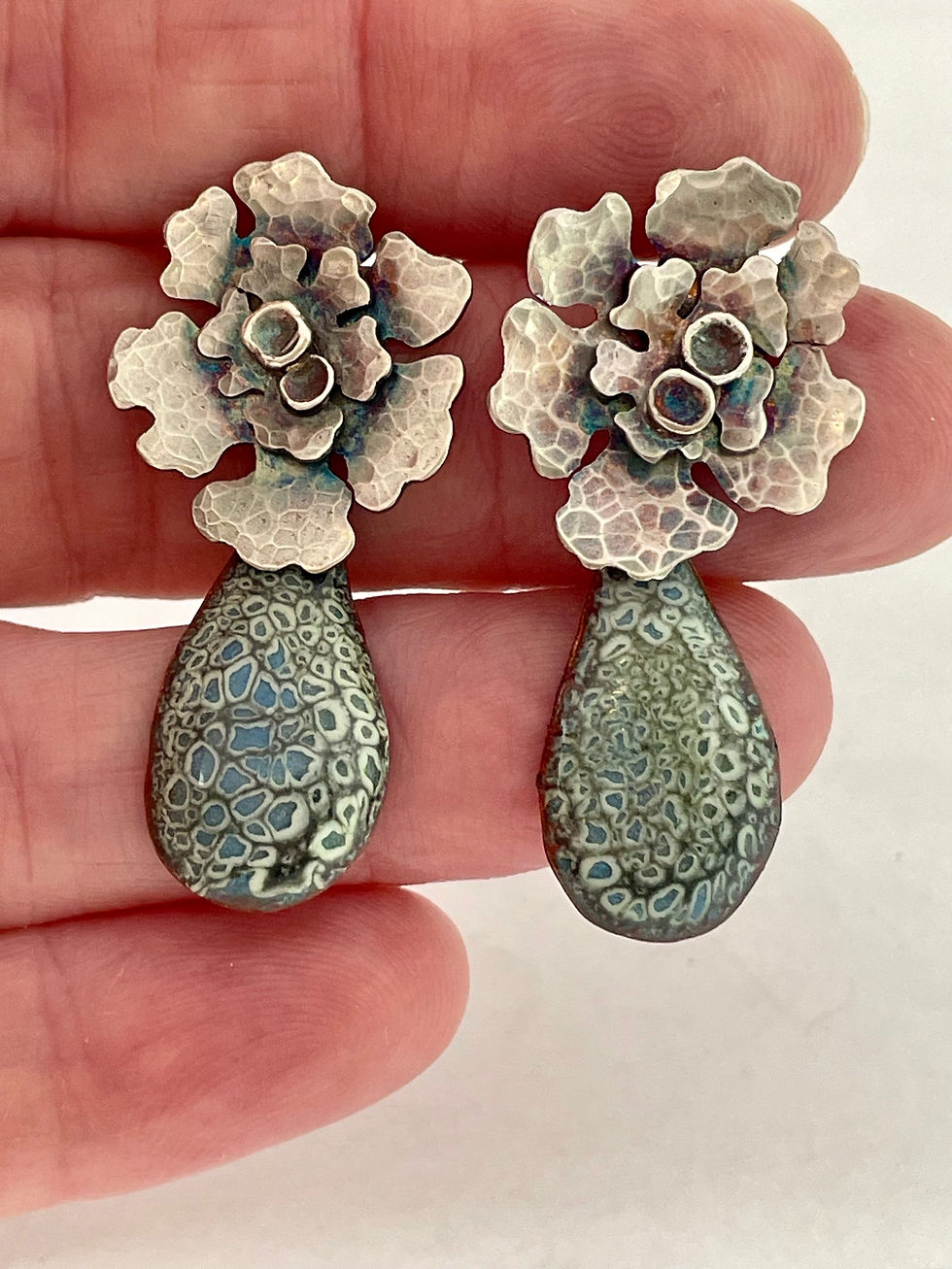 Thumbnail: Blue and Green Drop Earrings