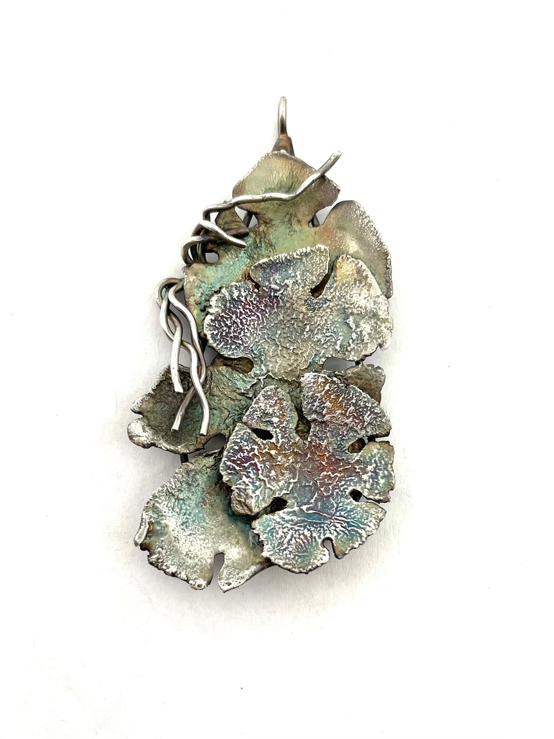 Silver Lichen Pin/Pendant