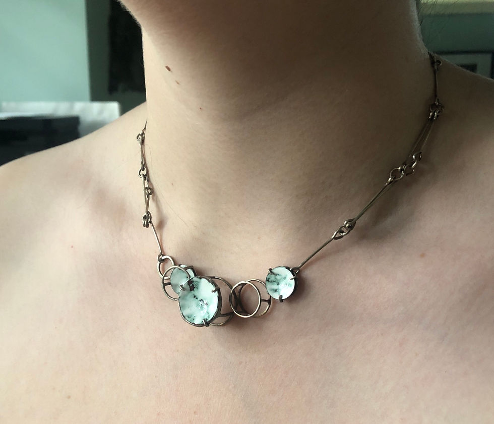 Thumbnail: Layered Enamel and silver Necklace