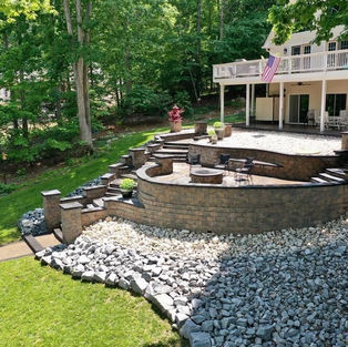 Retaining wall garden built by Liberty Mason Work
