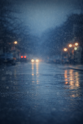 Rainy night reflections on city street.png