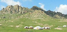 Mongolian Semi Gobi: Vast semi-arid landscape with unique flora and fauna in Mongolia.
