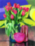 Tulips With Polka Dot Bowl