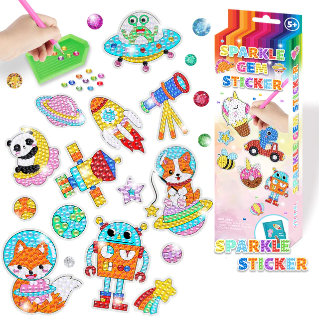 DIY-Diamond-Painting-Stickers-for-Kids-Cartoon-Animal-Dinosaur-Dog-Rhinestone-Embroidery-S