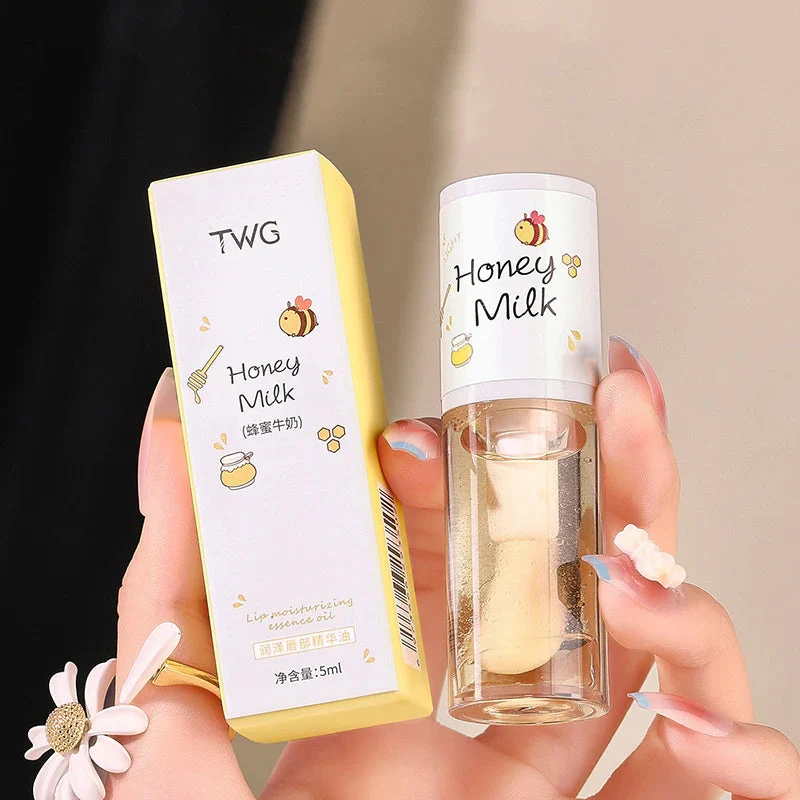 Korean hydrating lip balm tubes shown with outer packaging boxes set